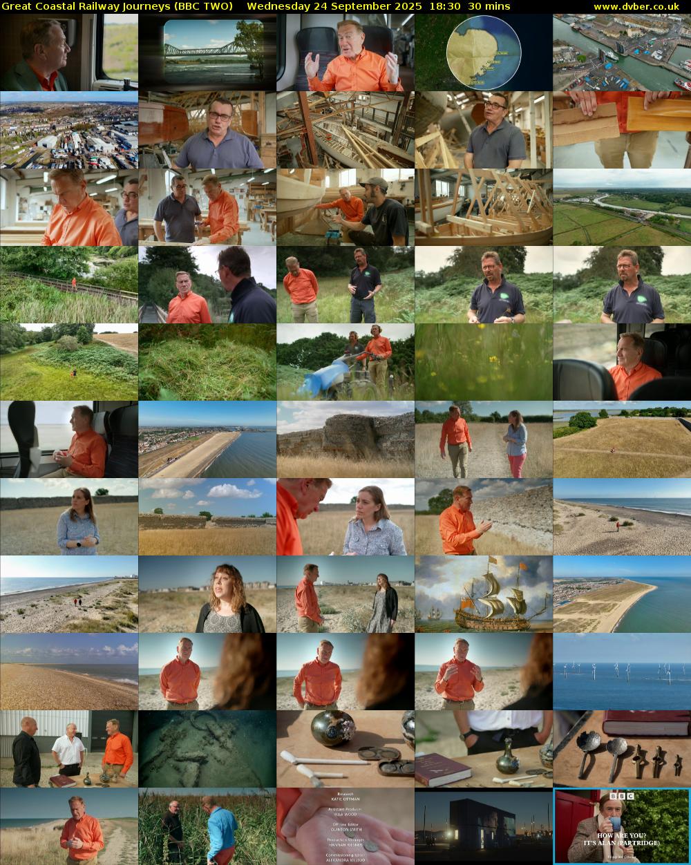 Great Coastal Railway Journeys (BBC TWO) Wednesday 24 September 2025 18:30 - 19:00