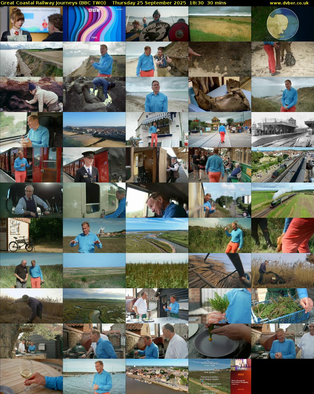 Great Coastal Railway Journeys (BBC TWO) Thursday 25 September 2025 18:30 - 19:00