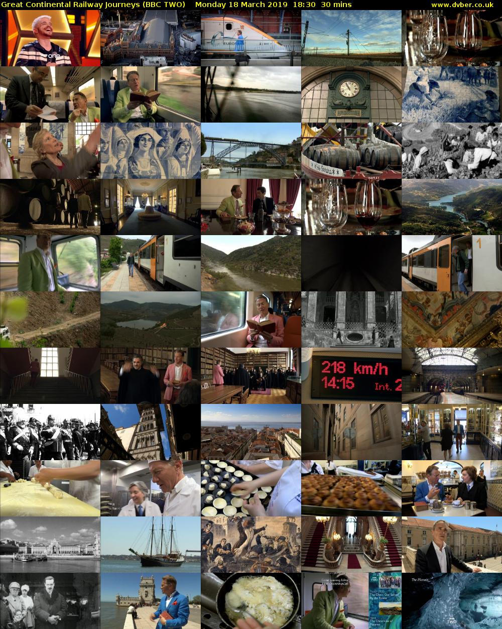 Great Continental Railway Journeys (BBC TWO) Monday 18 March 2019 18:30 - 19:00