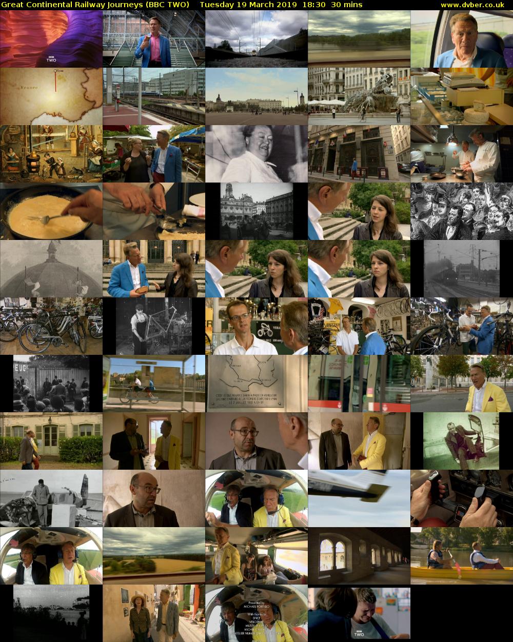Great Continental Railway Journeys (BBC TWO) Tuesday 19 March 2019 18:30 - 19:00