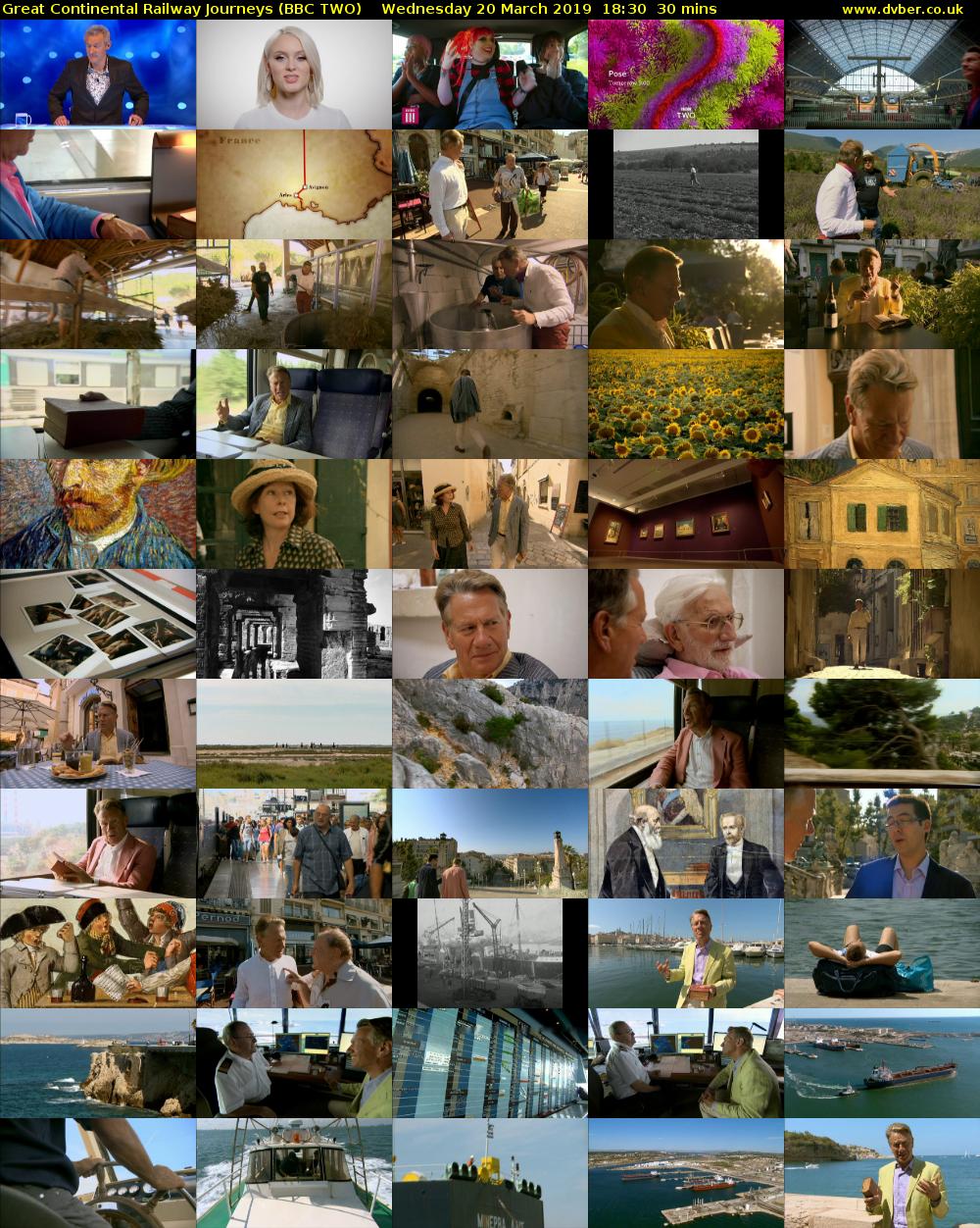 Great Continental Railway Journeys (BBC TWO) Wednesday 20 March 2019 18:30 - 19:00