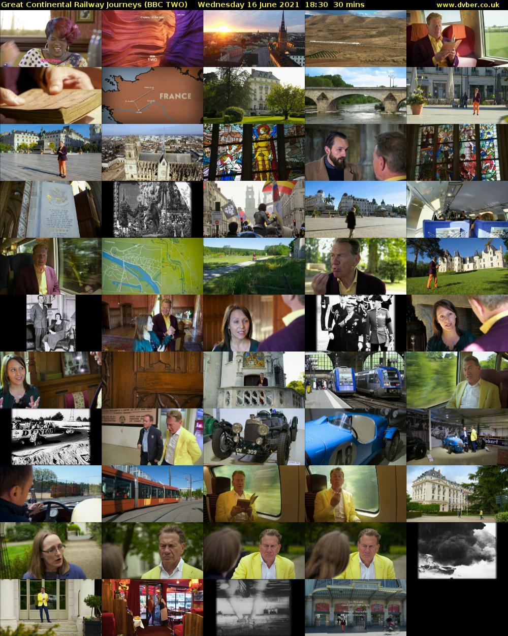 Great Continental Railway Journeys (BBC TWO) Wednesday 16 June 2021 18:30 - 19:00