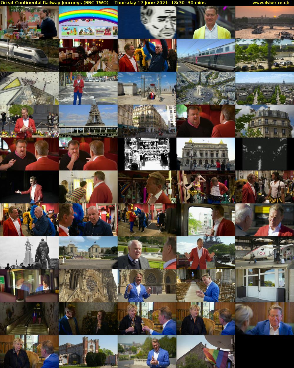 Great Continental Railway Journeys (BBC TWO) Thursday 17 June 2021 18:30 - 19:00