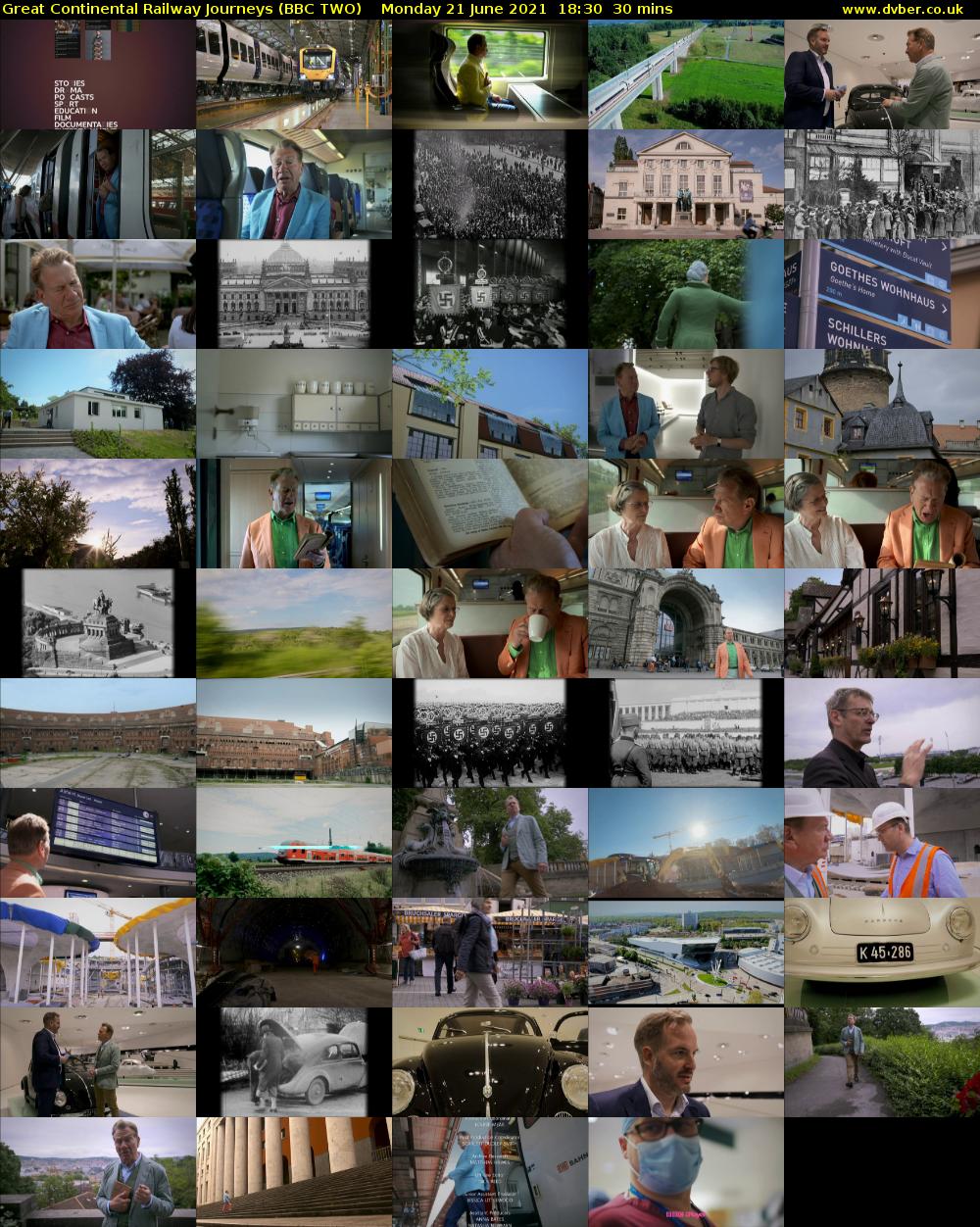 Great Continental Railway Journeys (BBC TWO) Monday 21 June 2021 18:30 - 19:00