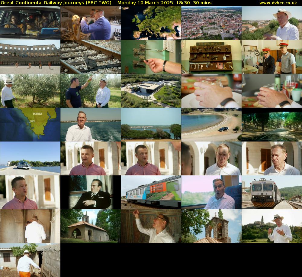 Great Continental Railway Journeys (BBC TWO) Monday 10 March 2025 18:30 - 19:00