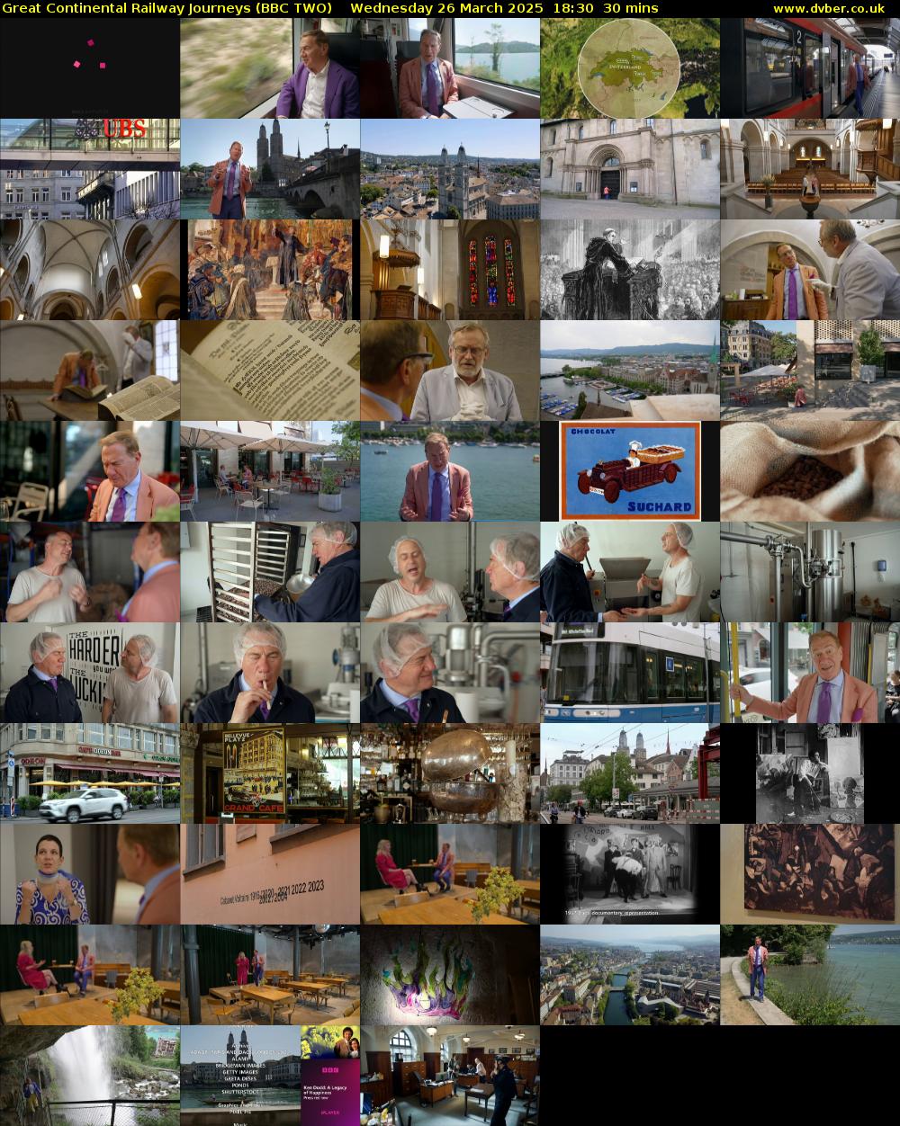 Great Continental Railway Journeys (BBC TWO) Wednesday 26 March 2025 18:30 - 19:00