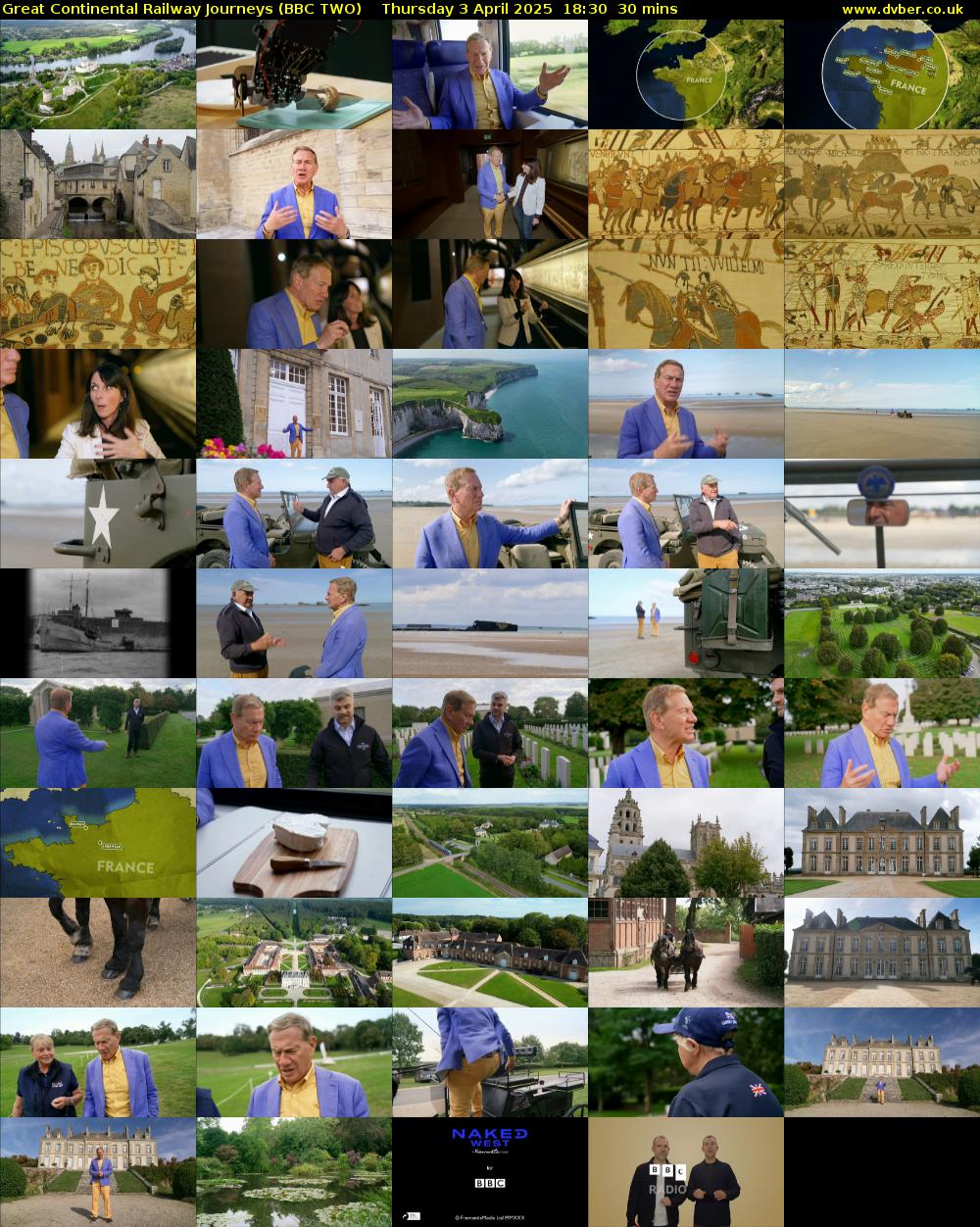 Great Continental Railway Journeys (BBC TWO) Thursday 3 April 2025 18:30 - 19:00