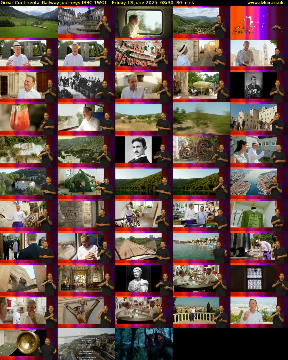Great Continental Railway Journeys (BBC TWO) Friday 13 June 2025 08:30 - 09:00