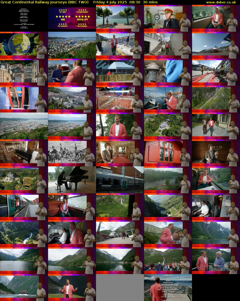 Great Continental Railway Journeys (BBC TWO) Friday 4 July 2025 08:30 - 09:00