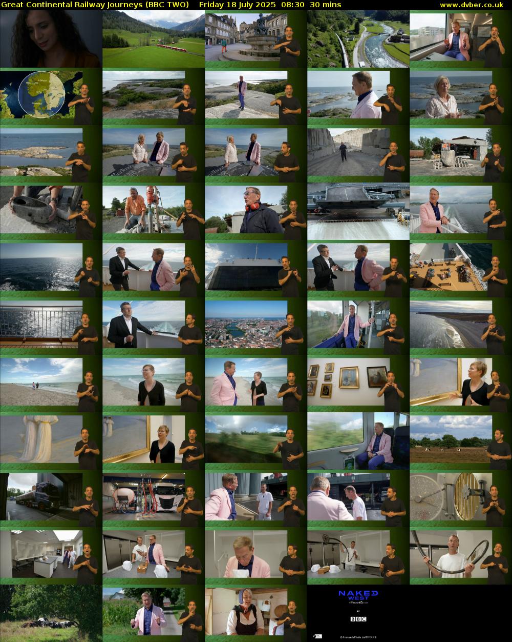 Great Continental Railway Journeys (BBC TWO) Friday 18 July 2025 08:30 - 09:00