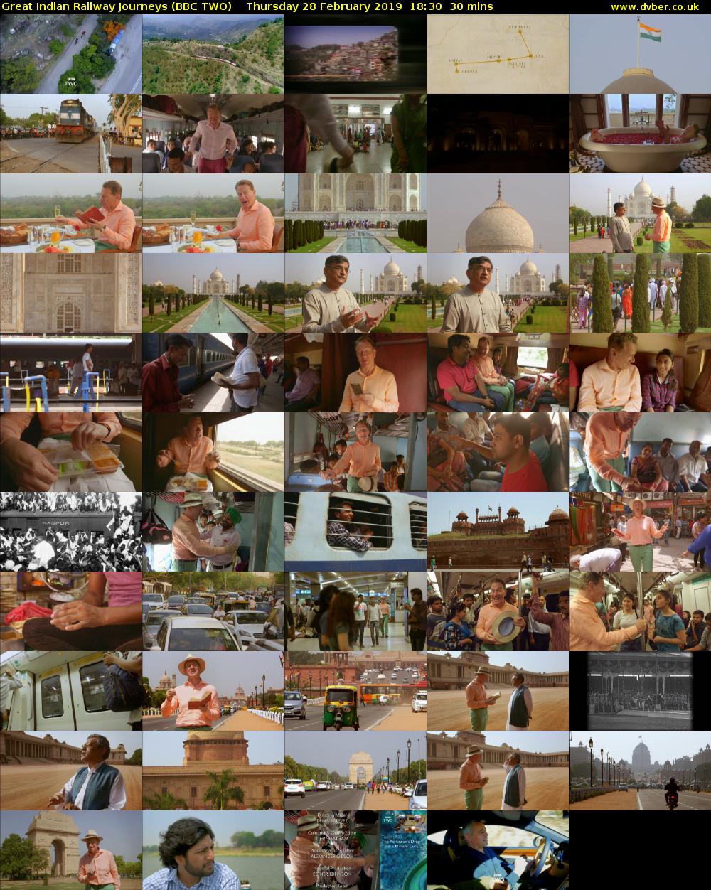 Great Indian Railway Journeys (BBC TWO) Thursday 28 February 2019 18:30 - 19:00