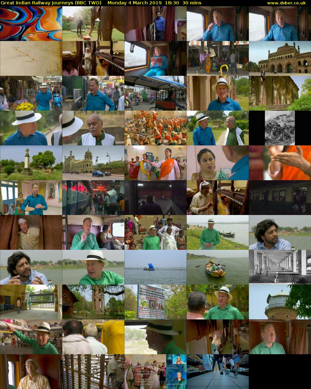 Great Indian Railway Journeys (BBC TWO) Monday 4 March 2019 18:30 - 19:00