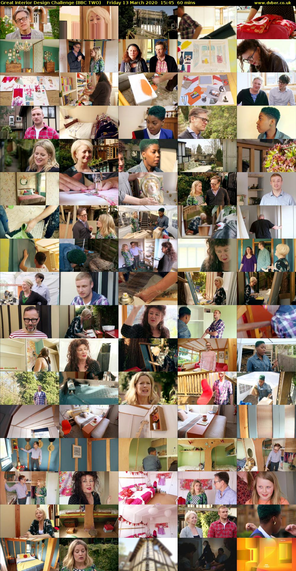 Great Interior Design Challenge (BBC TWO) Friday 13 March 2020 15:45 - 16:45