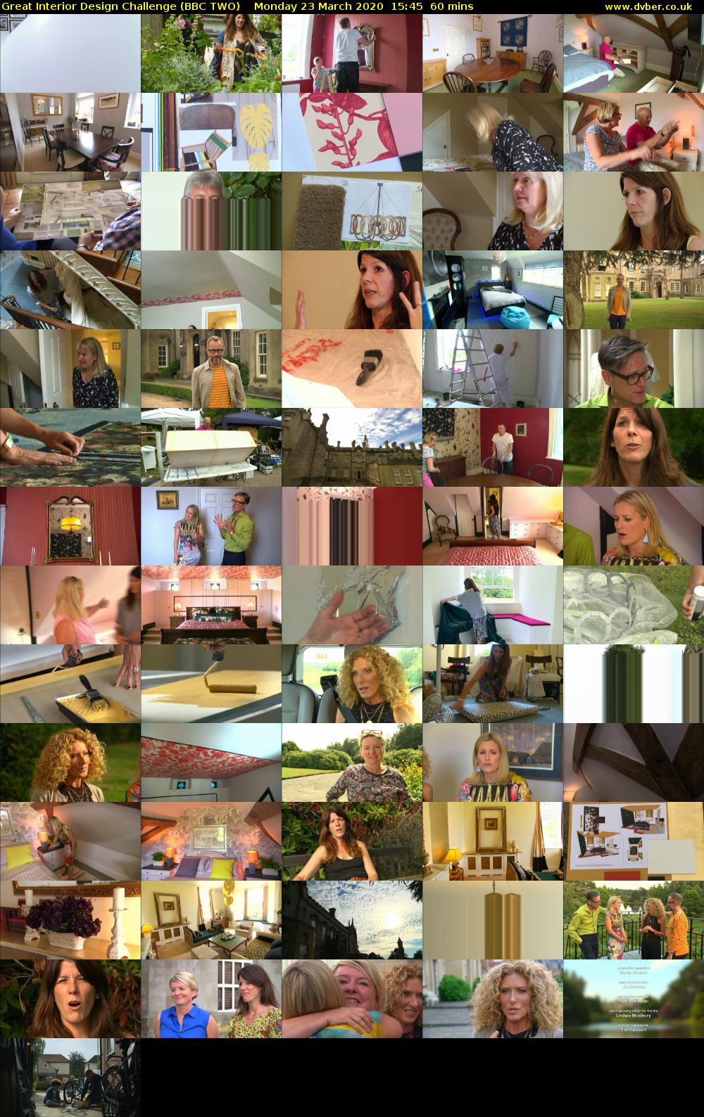 Great Interior Design Challenge (BBC TWO) Monday 23 March 2020 15:45 - 16:45