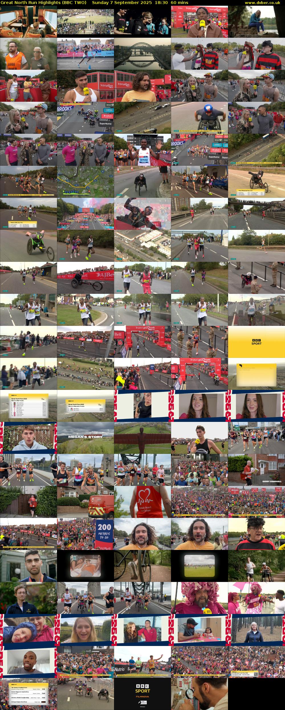 Great North Run Highlights (BBC TWO) Sunday 7 September 2025 18:30 - 19:30