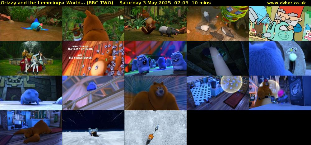 Grizzy and the Lemmings: World... (BBC TWO) Saturday 3 May 2025 07:05 - 07:15