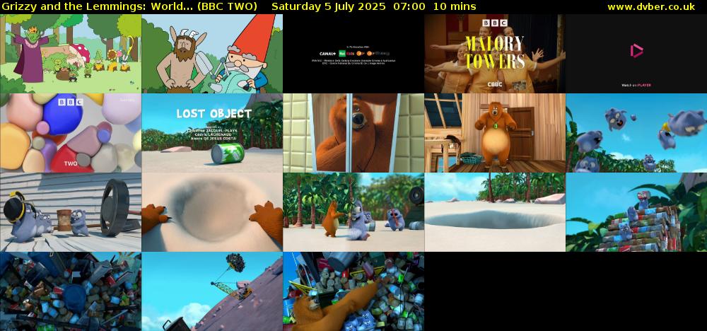Grizzy and the Lemmings: World... (BBC TWO) Saturday 5 July 2025 07:00 - 07:10