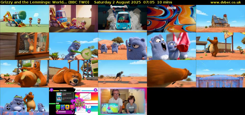 Grizzy and the Lemmings: World... (BBC TWO) Saturday 2 August 2025 07:05 - 07:15