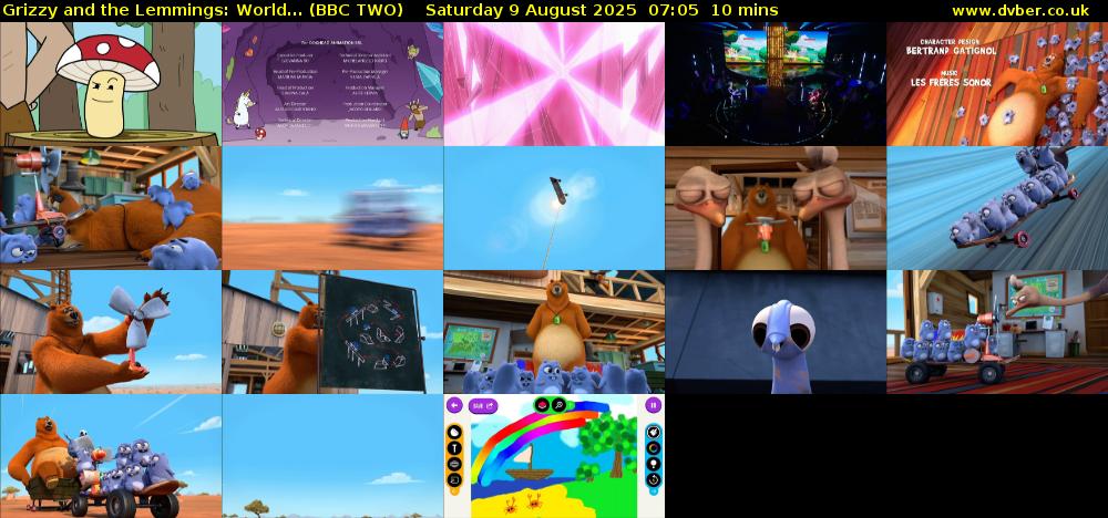 Grizzy and the Lemmings: World... (BBC TWO) Saturday 9 August 2025 07:05 - 07:15
