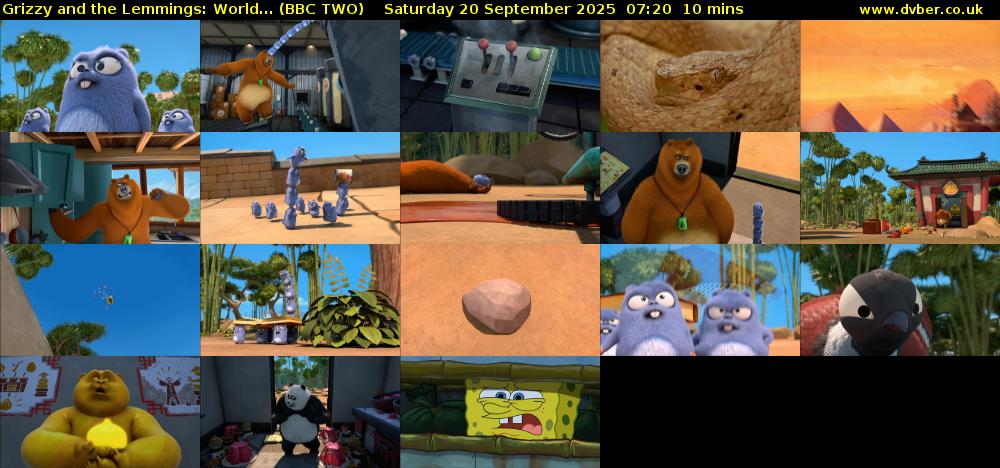 Grizzy and the Lemmings: World... (BBC TWO) Saturday 20 September 2025 07:20 - 07:30