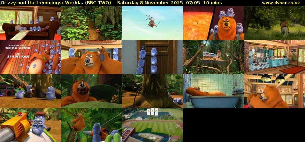 Grizzy and the Lemmings: World... (BBC TWO) Saturday 8 November 2025 07:05 - 07:15