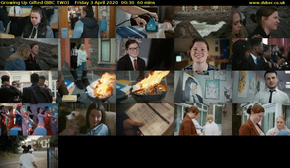 Growing Up Gifted (BBC TWO) Friday 3 April 2020 00:30 - 01:30