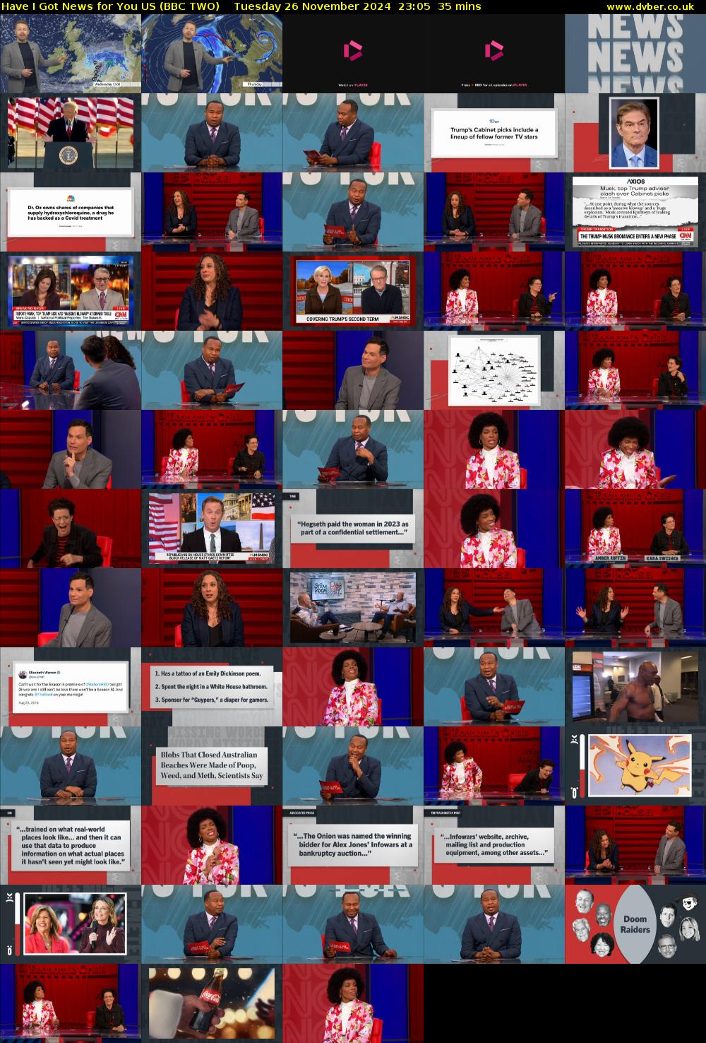 Have I Got News For You US (BBC TWO) Tuesday 26 November 2024 23:05 - 23:40