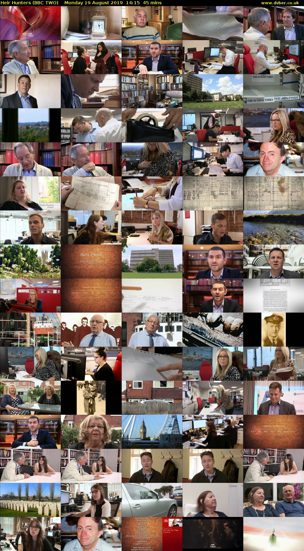Heir Hunters (BBC TWO) Monday 19 August 2019 14:15 - 15:00