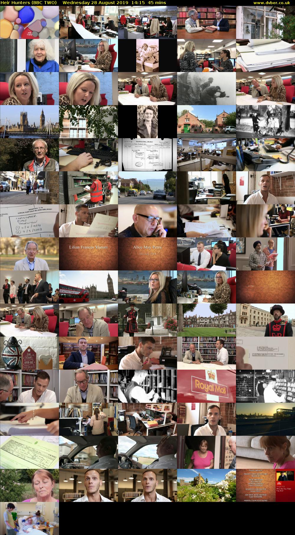 Heir Hunters (BBC TWO) Wednesday 28 August 2019 14:15 - 15:00