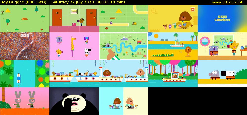 Hey Duggee (BBC TWO) Saturday 22 July 2023 06:10 - 06:20