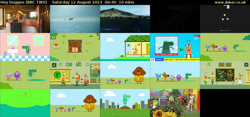 Hey Duggee (BBC TWO) Saturday 12 August 2023 06:40 - 06:50