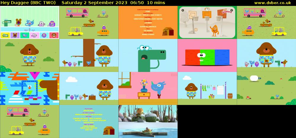 Hey Duggee (BBC TWO) Saturday 2 September 2023 06:50 - 07:00