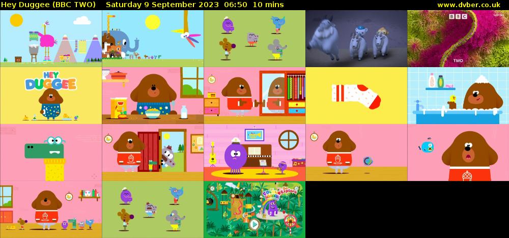Hey Duggee (BBC TWO) Saturday 9 September 2023 06:50 - 07:00