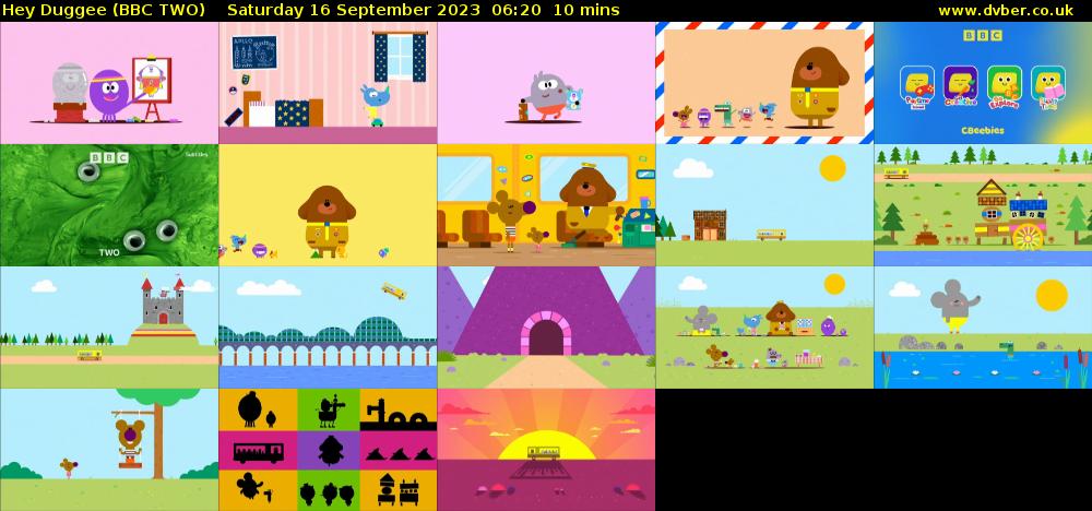 Hey Duggee (BBC TWO) Saturday 16 September 2023 06:20 - 06:30