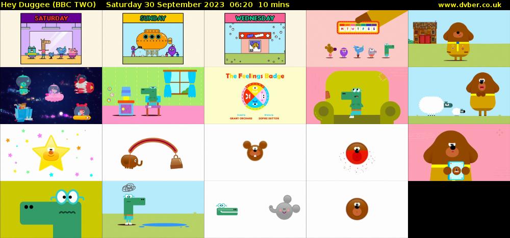 Hey Duggee (BBC TWO) Saturday 30 September 2023 06:20 - 06:30