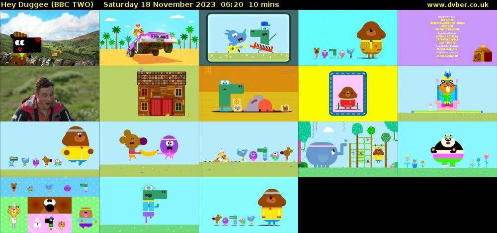 Hey Duggee (BBC TWO) Saturday 18 November 2023 06:20 - 06:30