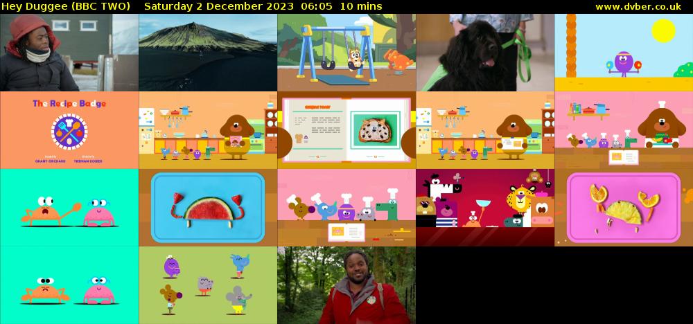 Hey Duggee (BBC TWO) Saturday 2 December 2023 06:05 - 06:15