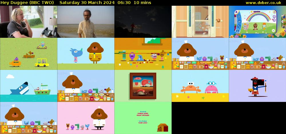Hey Duggee (BBC TWO) Saturday 30 March 2024 06:30 - 06:40