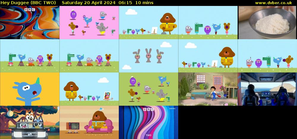 Hey Duggee (BBC TWO) Saturday 20 April 2024 06:15 - 06:25