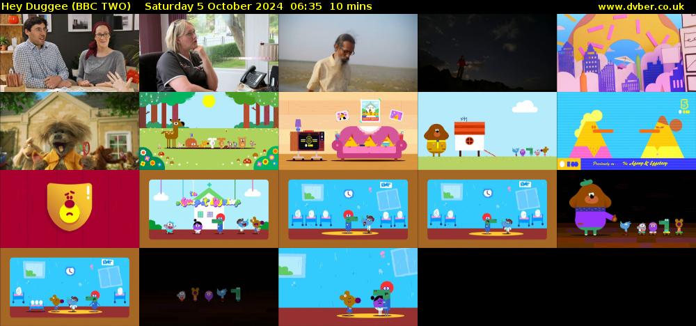 Hey Duggee (BBC TWO) Saturday 5 October 2024 06:35 - 06:45