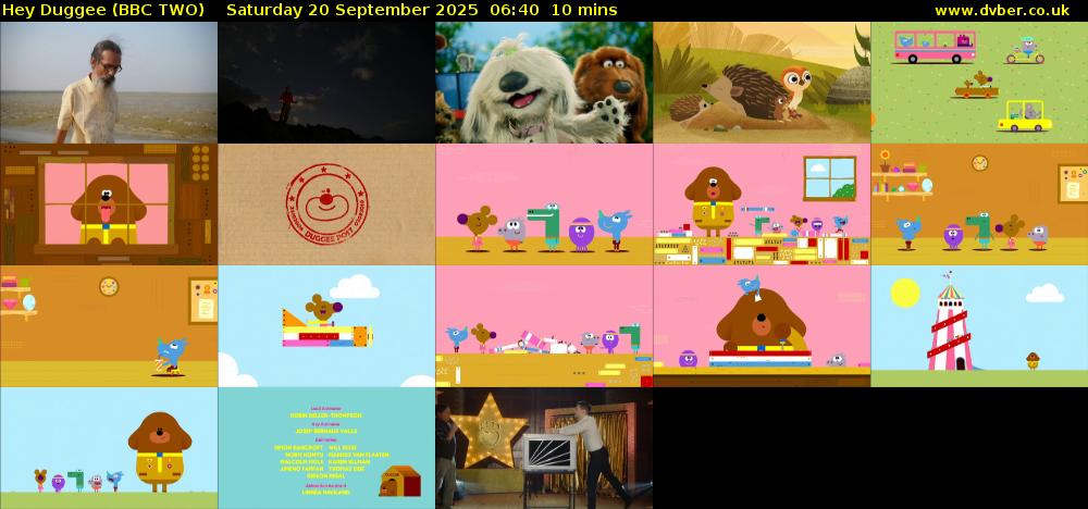 Hey Duggee (BBC TWO) Saturday 20 September 2025 06:40 - 06:50