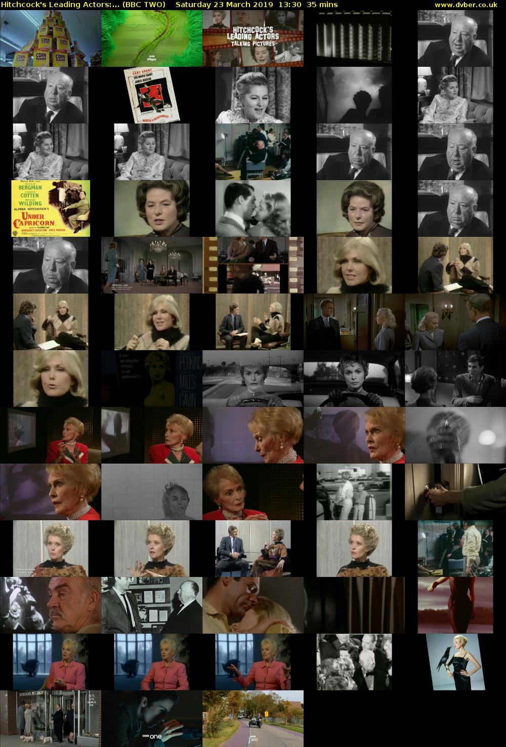 Hitchcock's Leading Actors:... (BBC TWO) Saturday 23 March 2019 13:30 - 14:05