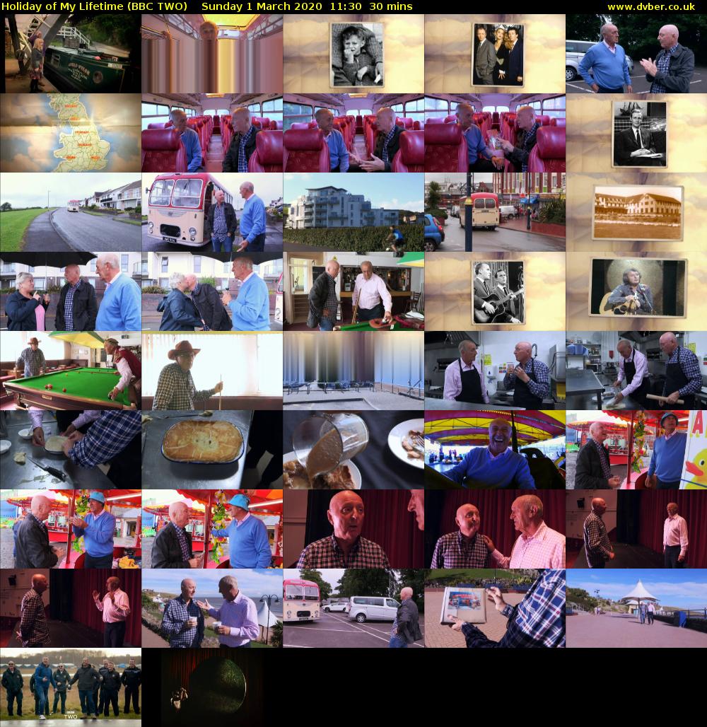 Holiday of My Lifetime (BBC TWO) Sunday 1 March 2020 11:30 - 12:00