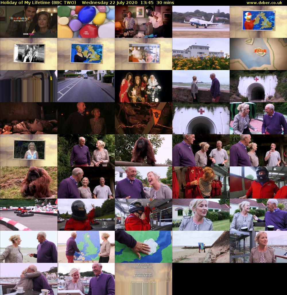 Holiday of My Lifetime (BBC TWO) Wednesday 22 July 2020 13:45 - 14:15