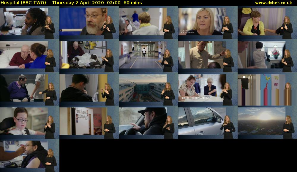 Hospital (BBC TWO) Thursday 2 April 2020 02:00 - 03:00