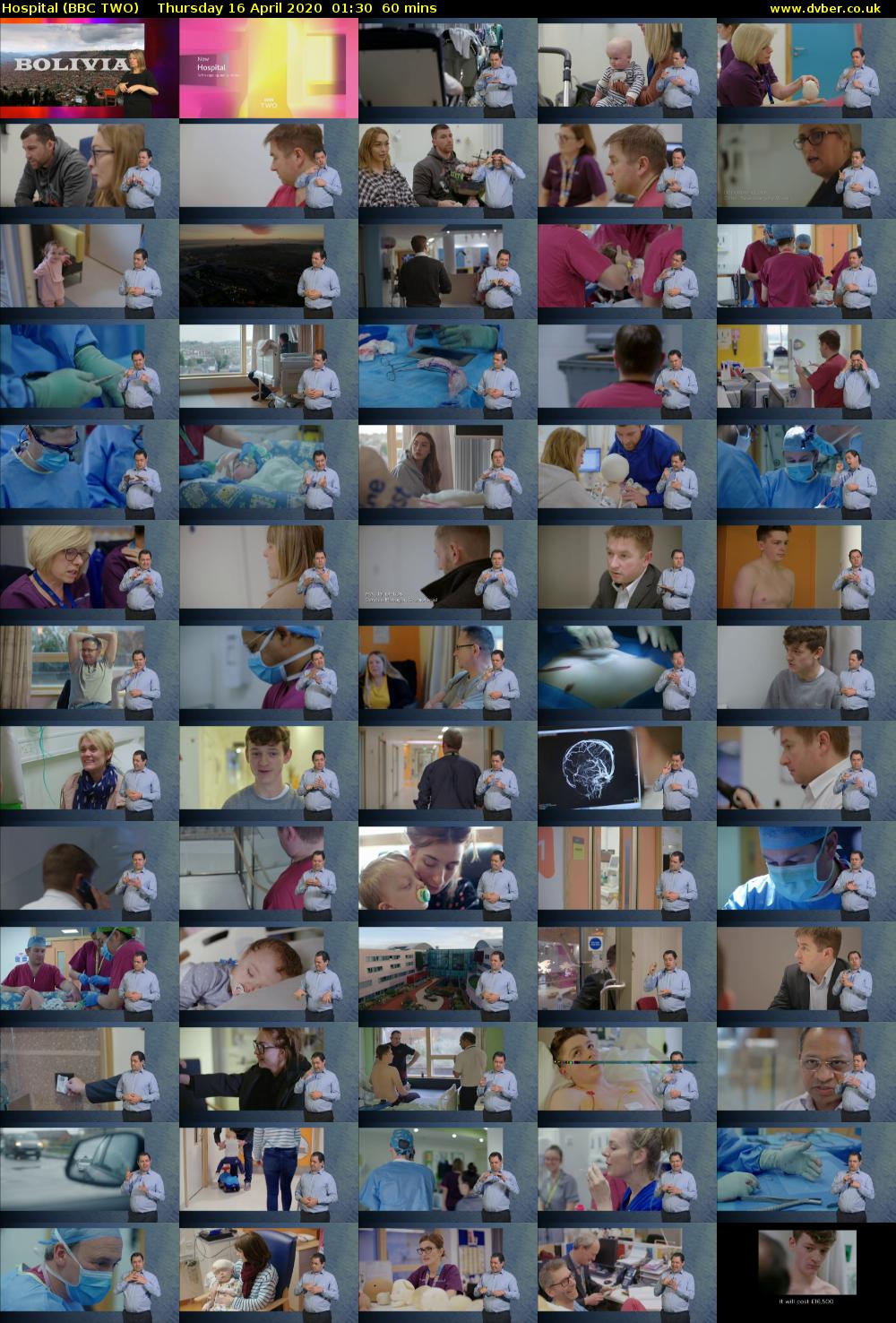 Hospital (BBC TWO) Thursday 16 April 2020 01:30 - 02:30