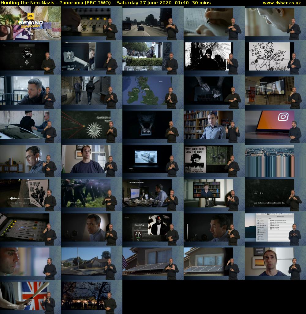 Hunting the Neo-Nazis - Panorama (BBC TWO) Saturday 27 June 2020 01:40 - 02:10