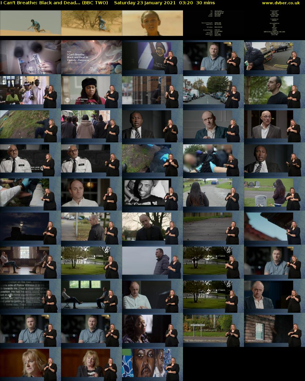 I Can't Breathe: Black and Dead... (BBC TWO) Saturday 23 January 2021 03:20 - 03:50