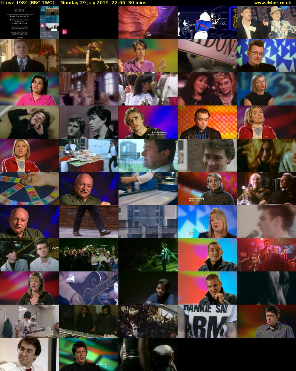 I Love 1984 (BBC TWO) Monday 29 July 2019 22:00 - 22:30