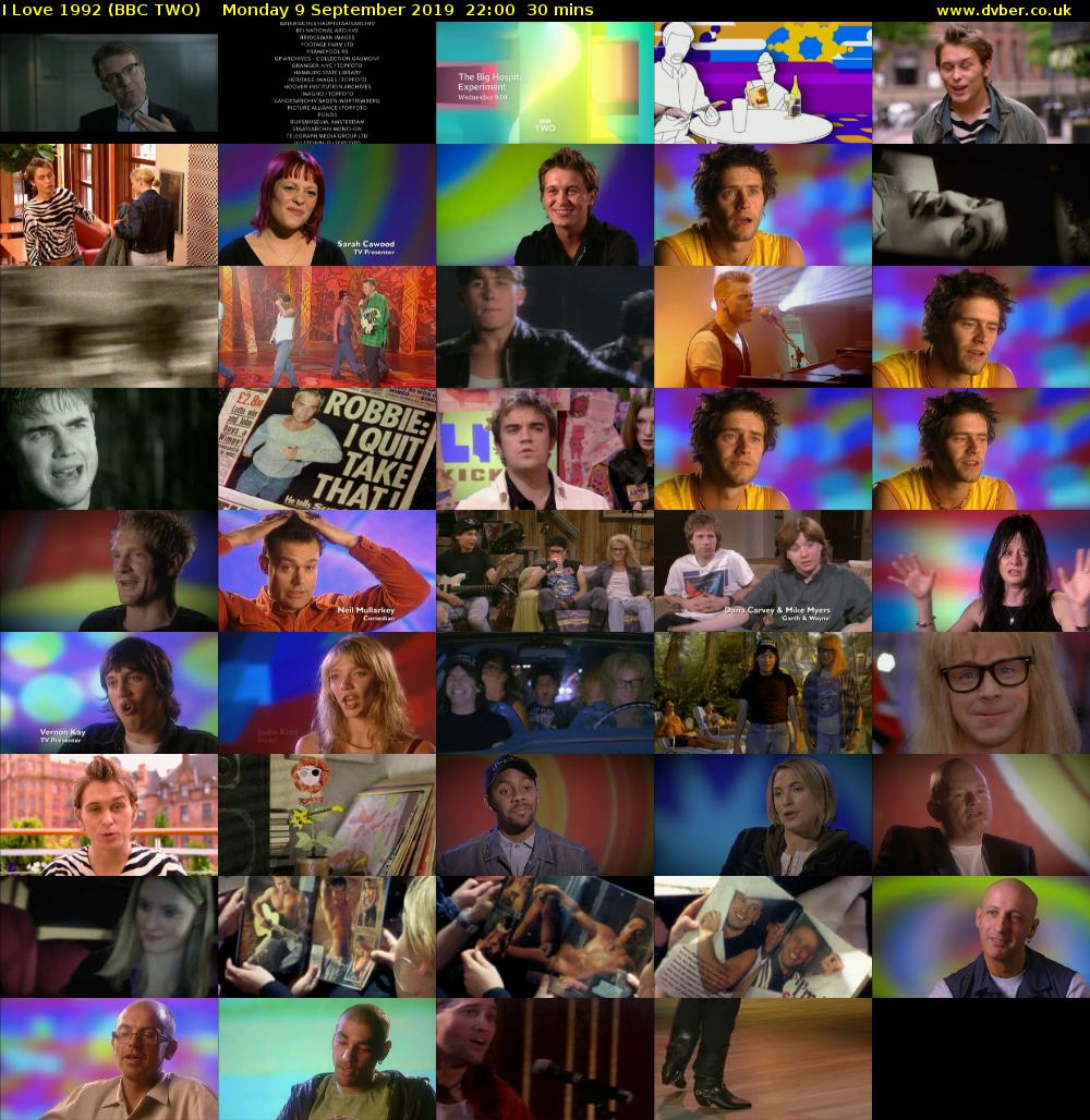 I Love 1992 (BBC TWO) Monday 9 September 2019 22:00 - 22:30